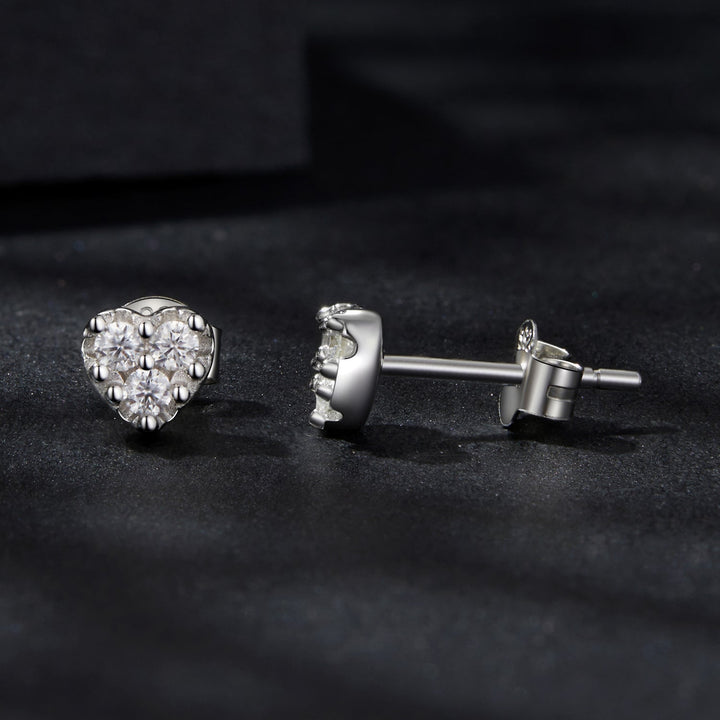 925 Sterling Silver Moissanite 0.03 Carat Earrings for Women