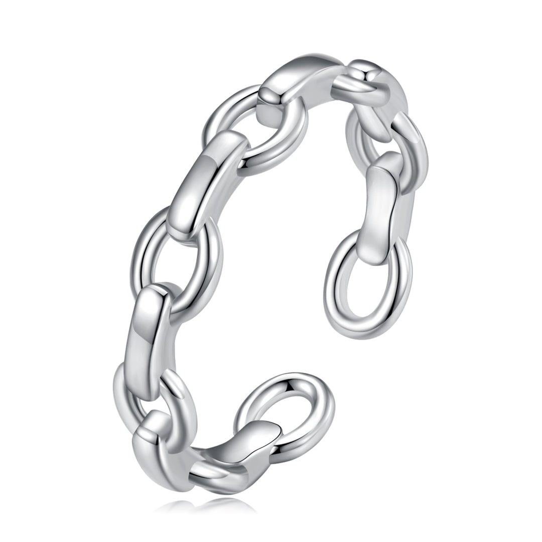 925 Sterling Silver Platinum Plated 0.4cm Wide Ring