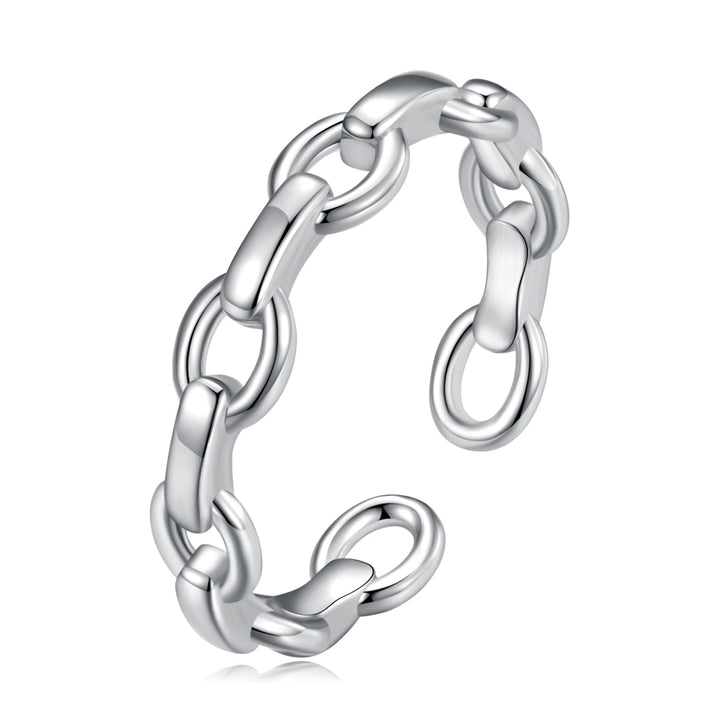 925 Sterling Silver Platinum Plated 0.4cm Wide Ring