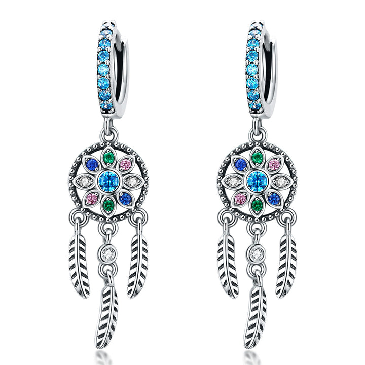 925 Sterling Silver Oxidized Silver Pavé CZ Earrings for Women, Size: 4*1 cm