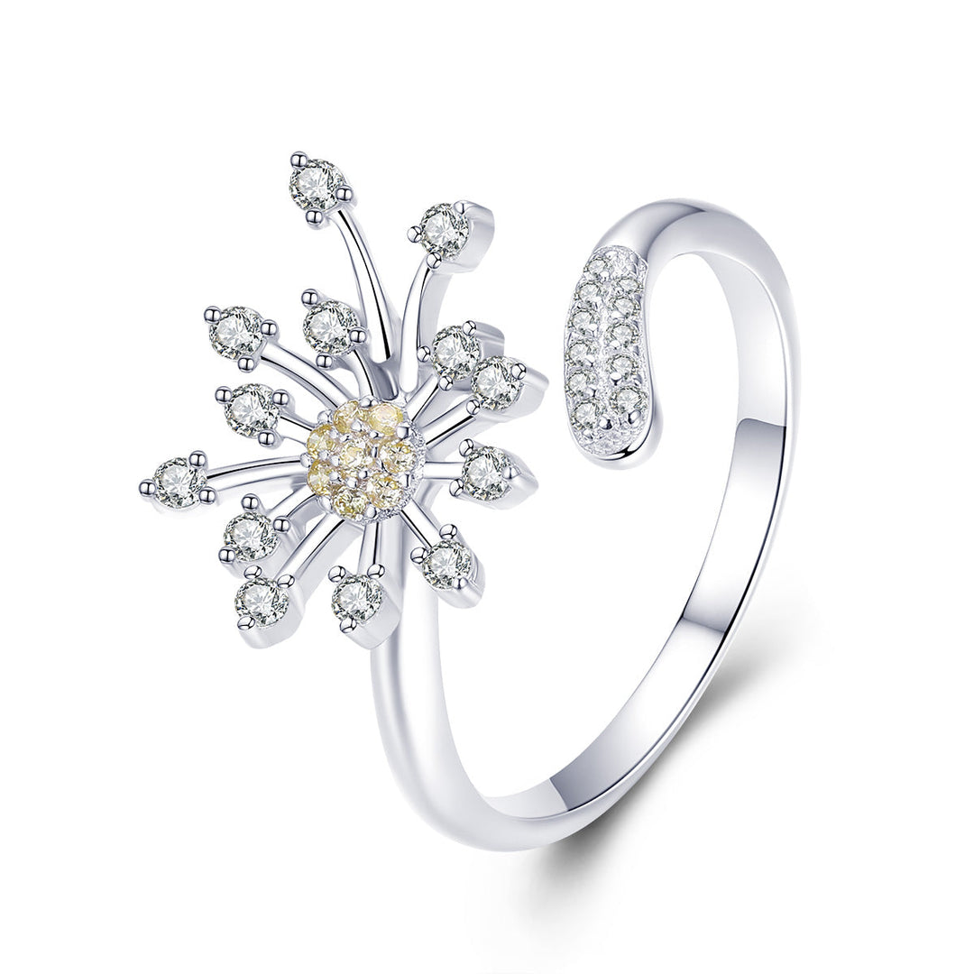 925 Sterling Silver Ring with Plated Platinum and Pavé Setting CZ