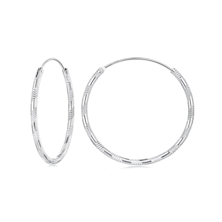 925 Sterling Silver Plated White Gold Earrings 3.0cm for Women