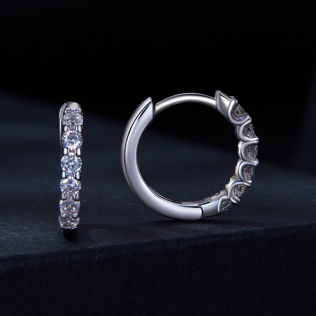 925 Sterling Silver 2.0mm Moissanite Earrings for Women