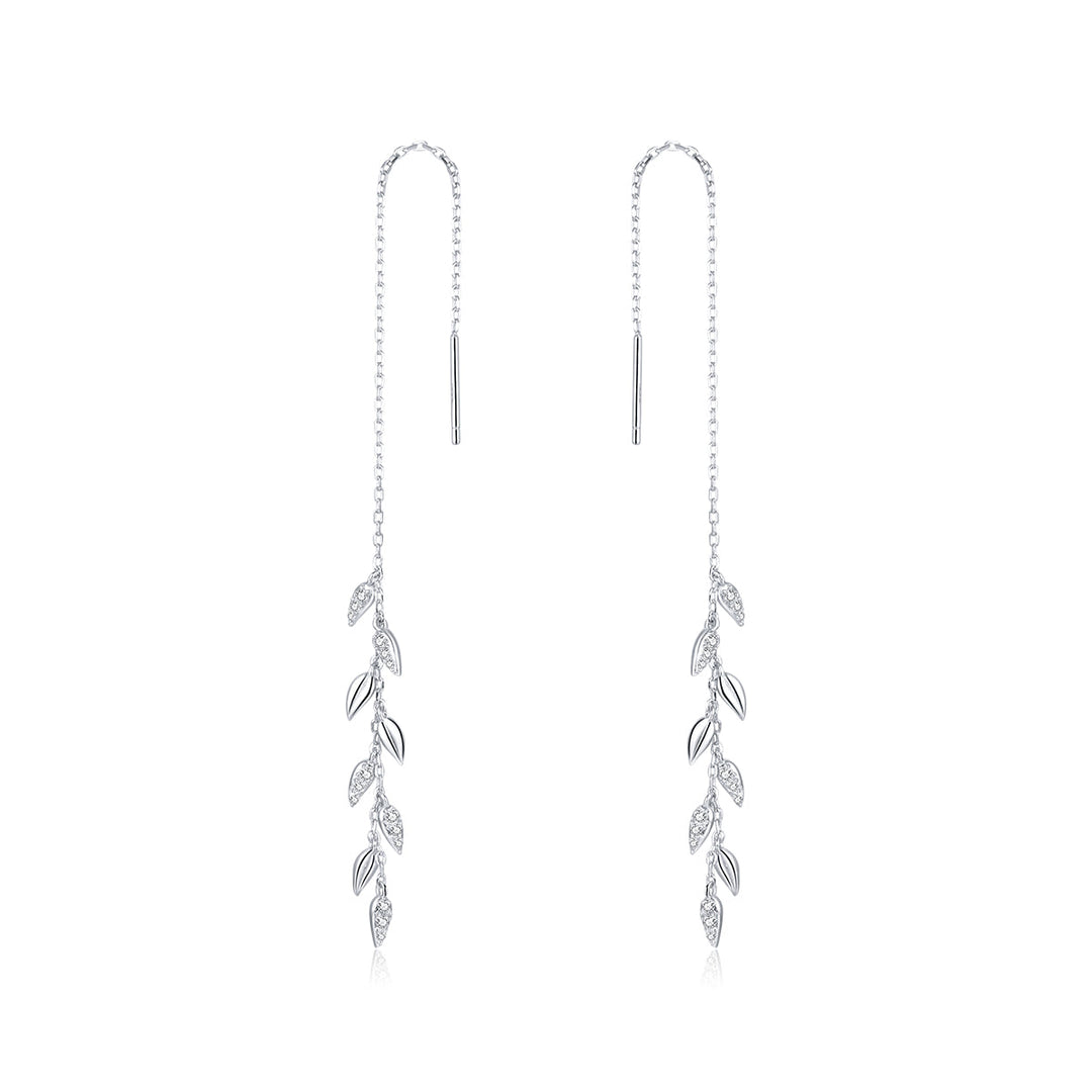 925 Sterling Silver Earrings with Pavé Setting CZ - 11.7cm for Women