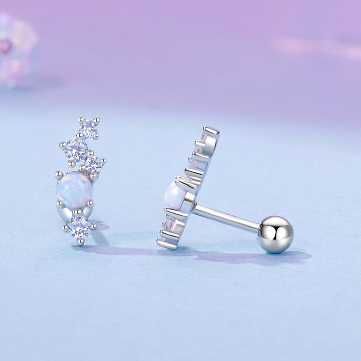 925 Sterling Silver Translucent Opal CZ Earrings for Women