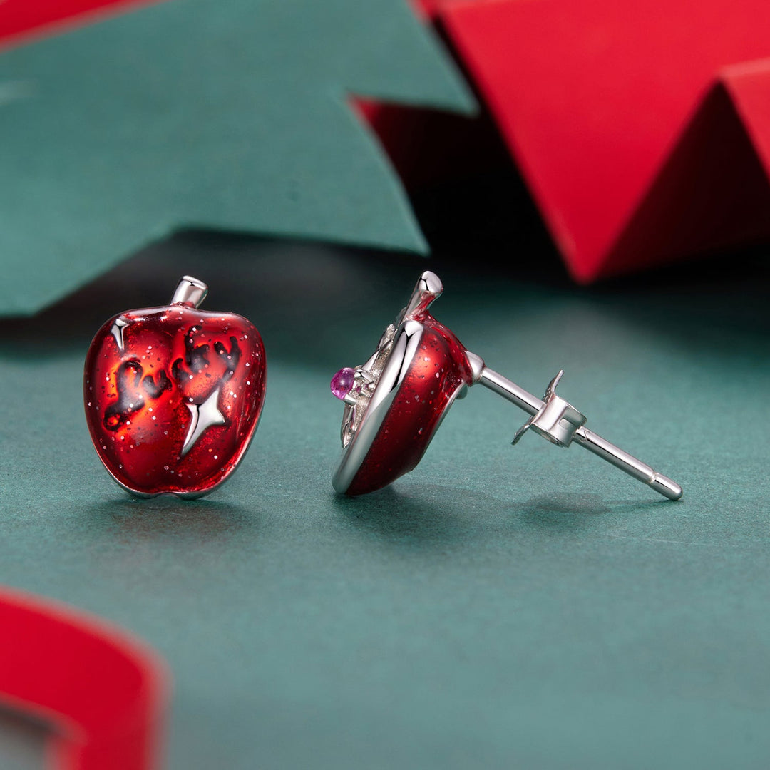 925 Sterling Silver Earrings with Synthetic Spinel &amp; Enamel, 1.1x0.8cm for Women