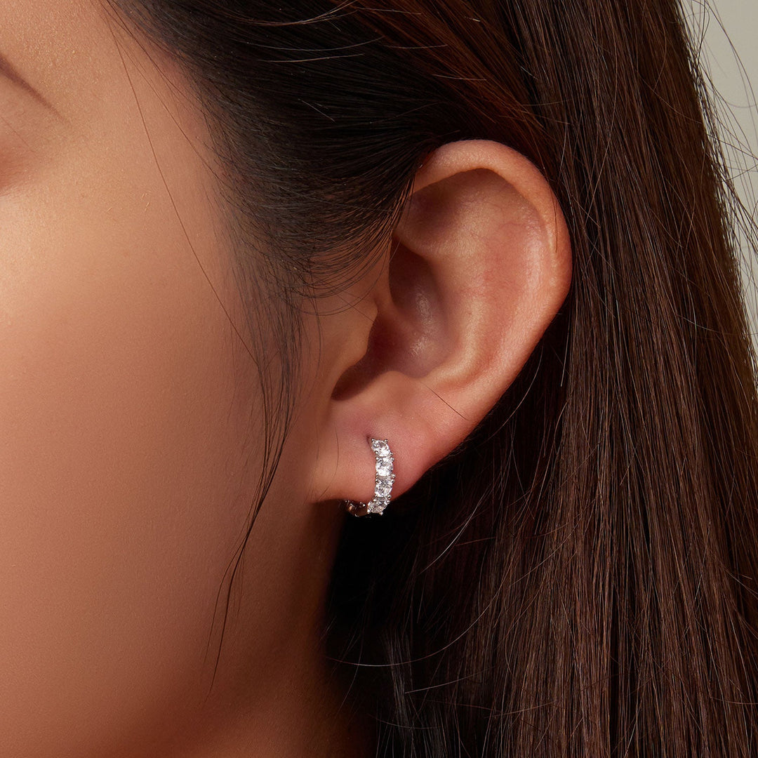 925 Sterling Silver Earrings with Pavé Setting CZ for Women