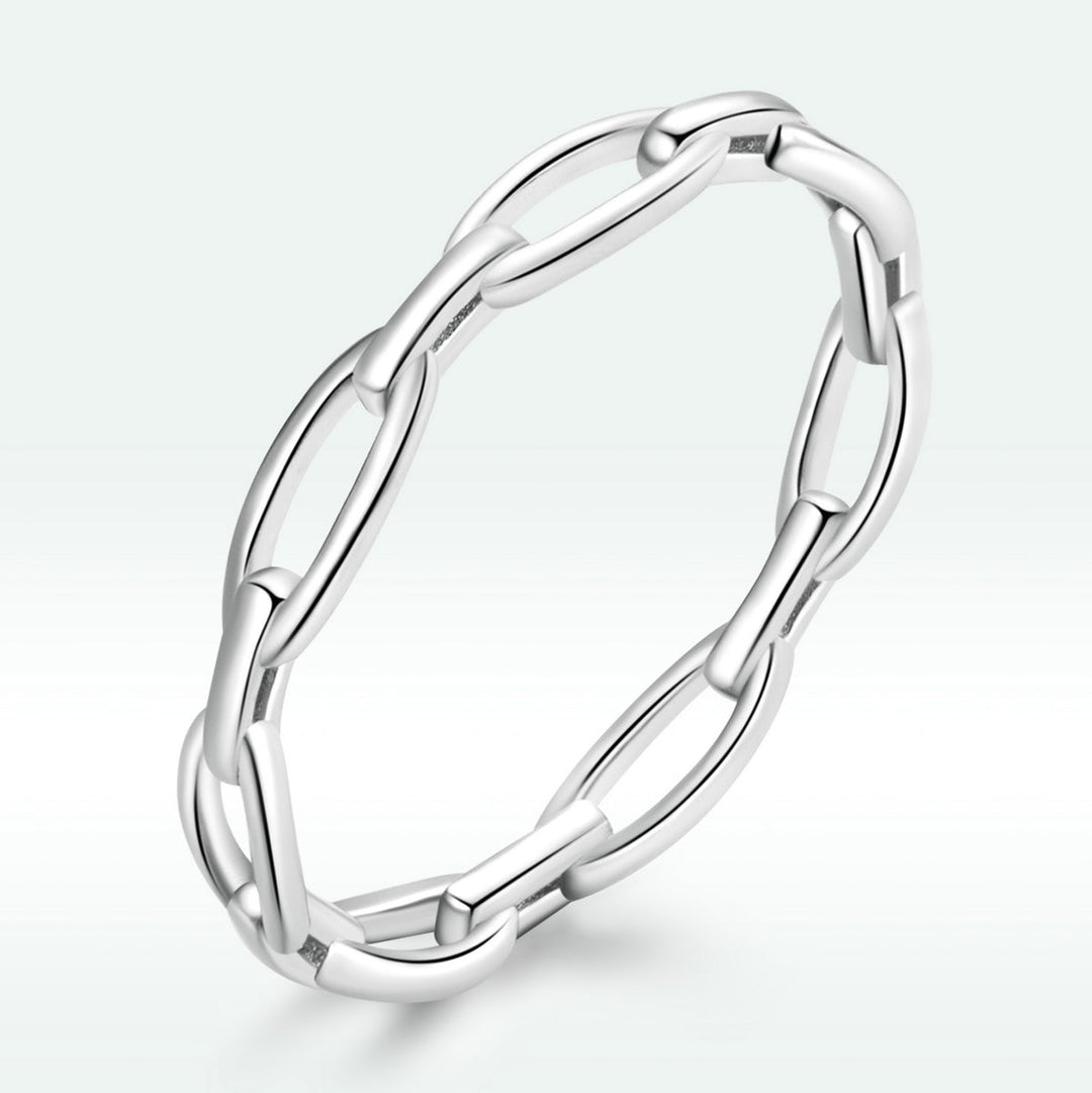 925 Sterling Silver 0.3cm Platinum Plated Ring