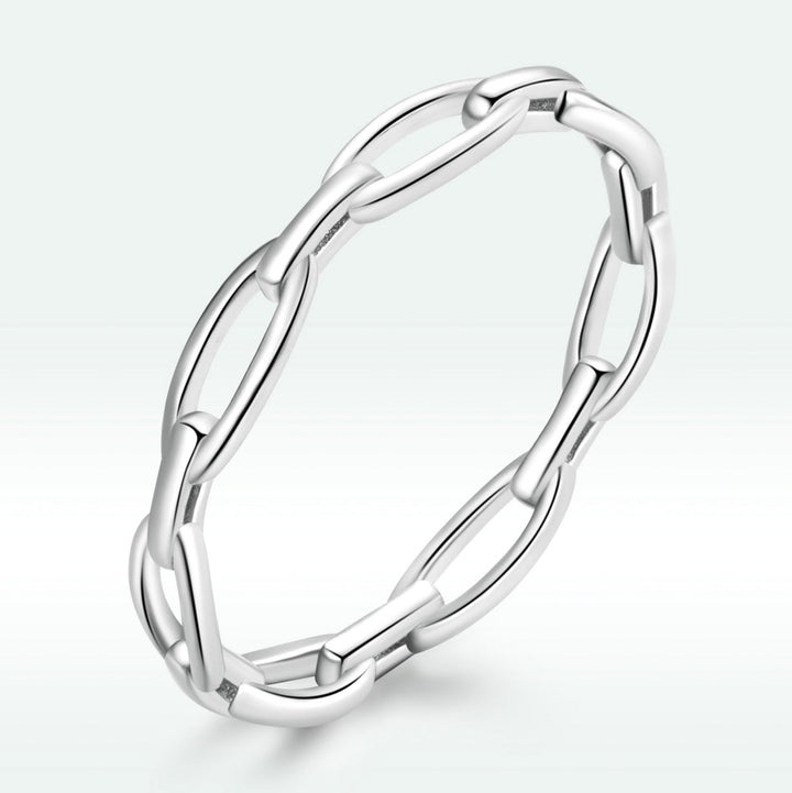 925 Sterling Silver 0.3cm Platinum Plated Ring