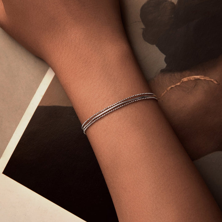 925 Sterling Silver &amp; White Gold Plated Bracelet
