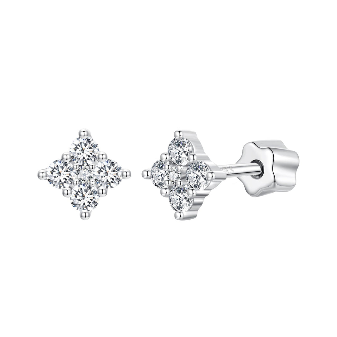 925 Sterling Silver 10mm Moissanite Earrings for Women