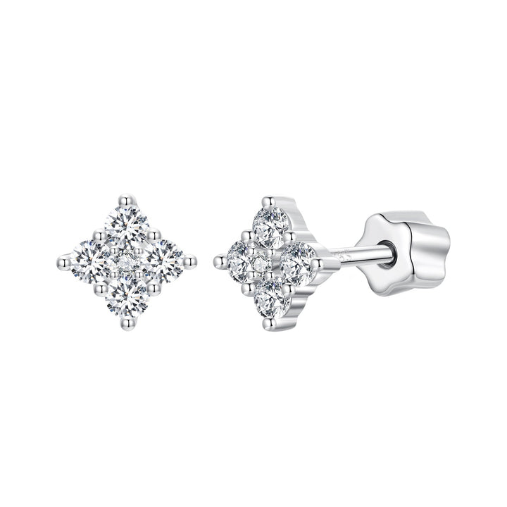925 Sterling Silver 10mm Moissanite Earrings for Women