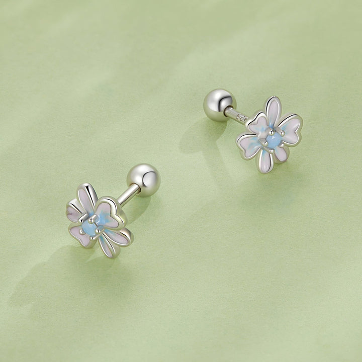 925 Sterling Silver Opal Nanometer Stone Enamel Earrings for Women