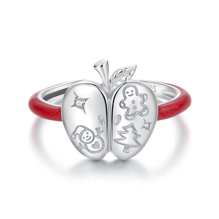 925 Sterling Silver Enamel Pavé CZ Ring for Women Size 1.3 cm