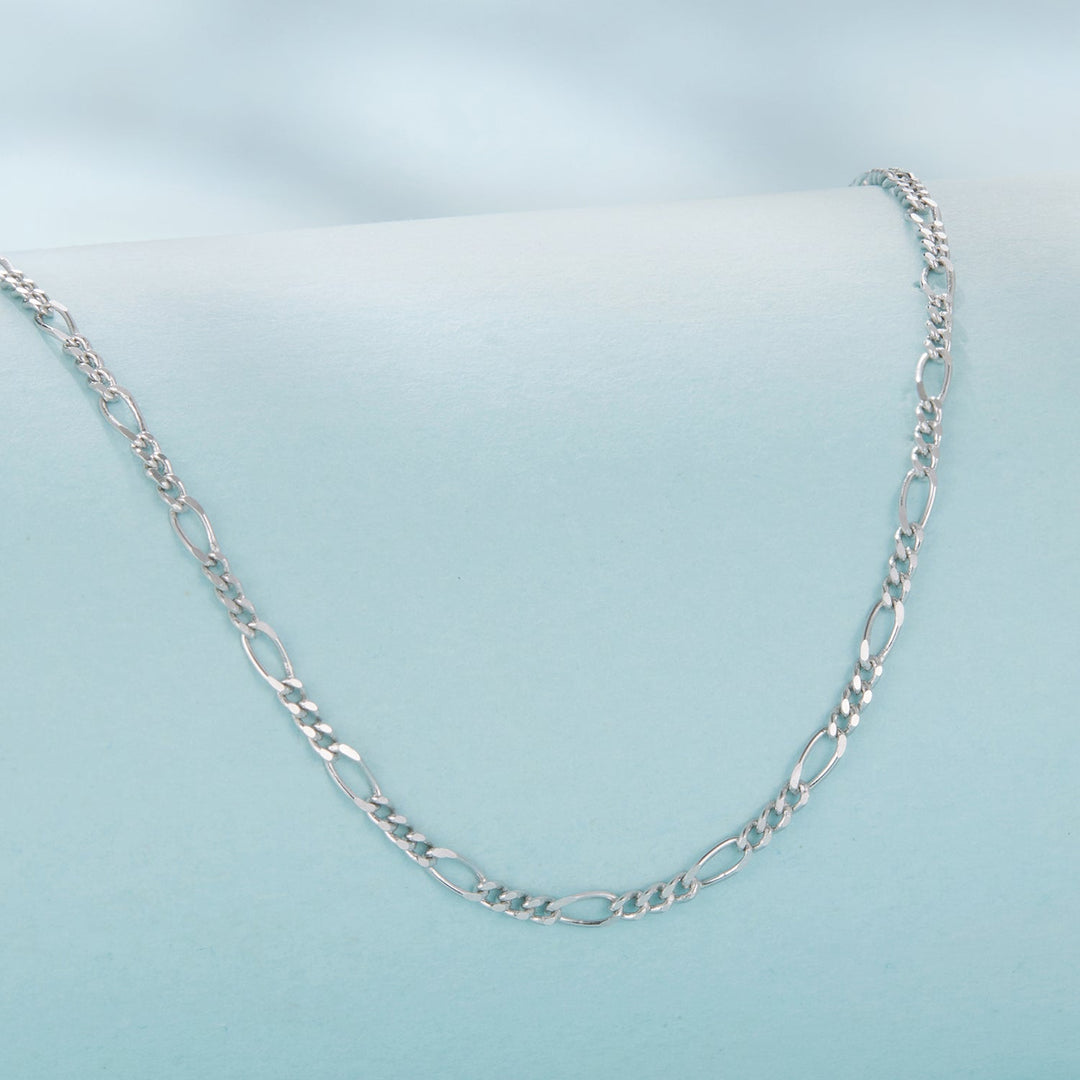 925 Sterling Silver 40cm Necklace with Plated White Gold