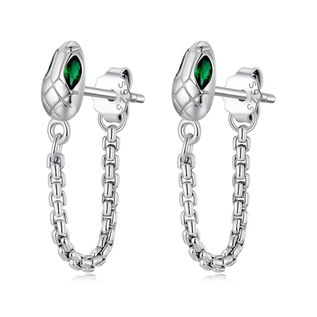 925 Sterling Silver Earrings with CZ in White Gold Plating