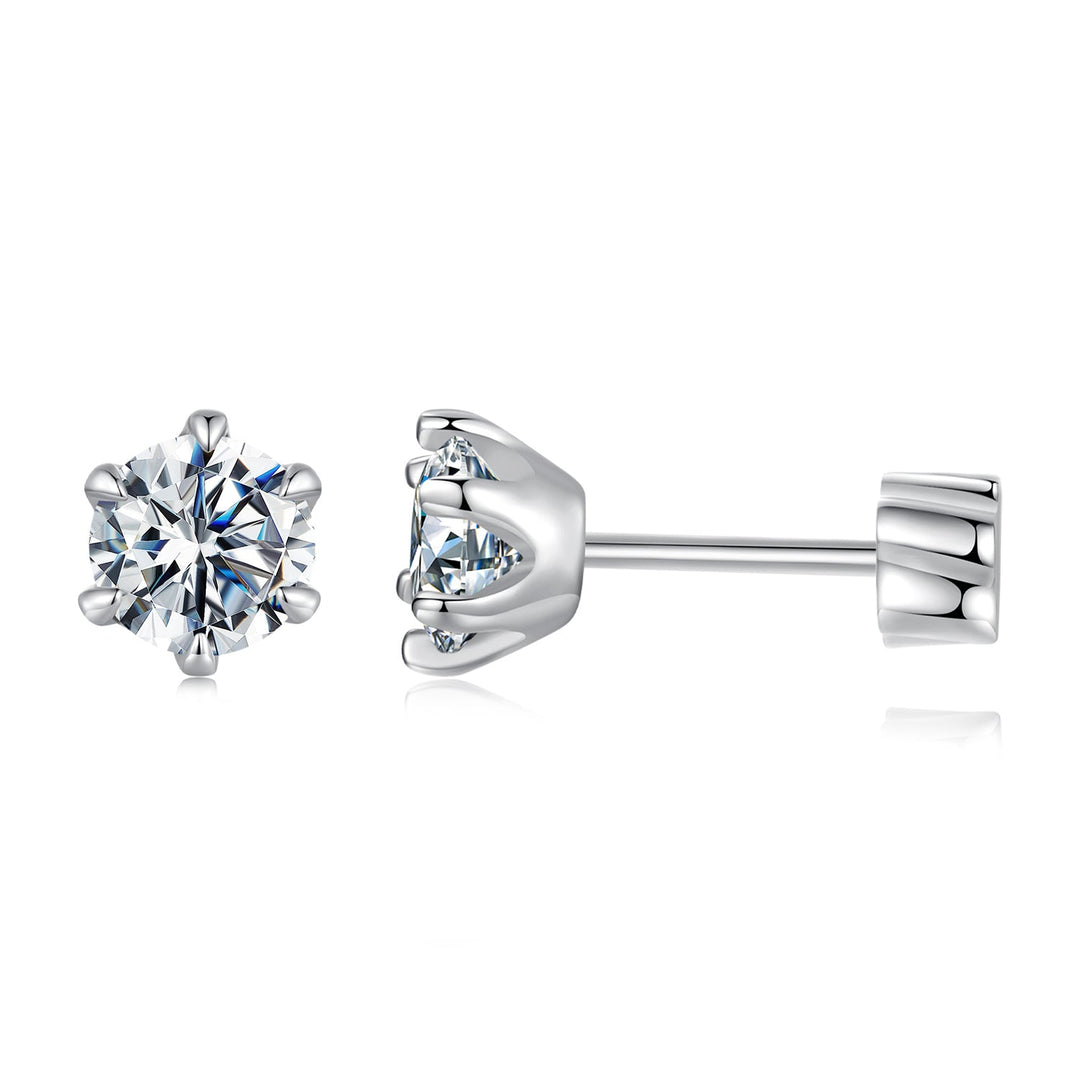 925 Sterling Silver 0.5 Carat Moissanite Earrings for Women