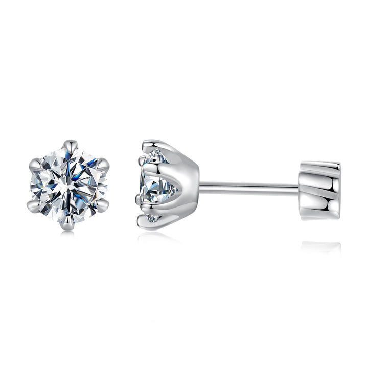 925 Sterling Silver 0.5 Carat Moissanite Earrings for Women