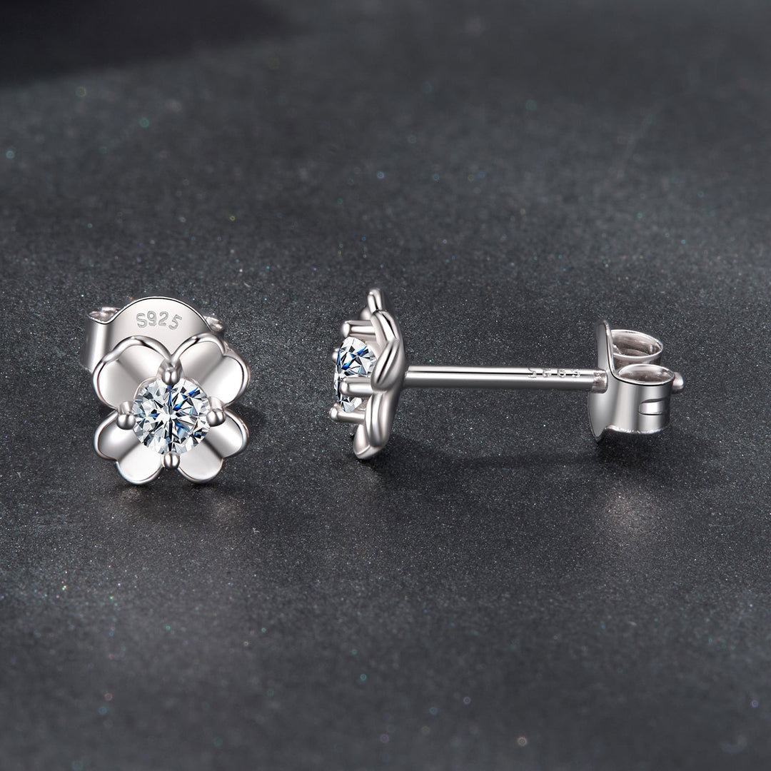 925 Sterling Silver Moissanite Earrings 0.6cm for Women