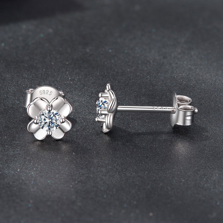 925 Sterling Silver Moissanite Earrings 0.6cm for Women