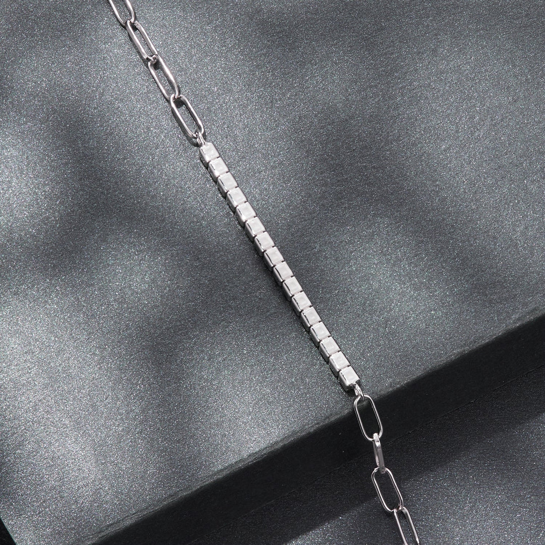 925 Sterling Silver + Moissanite White Gold 21cm Bracelet for Women