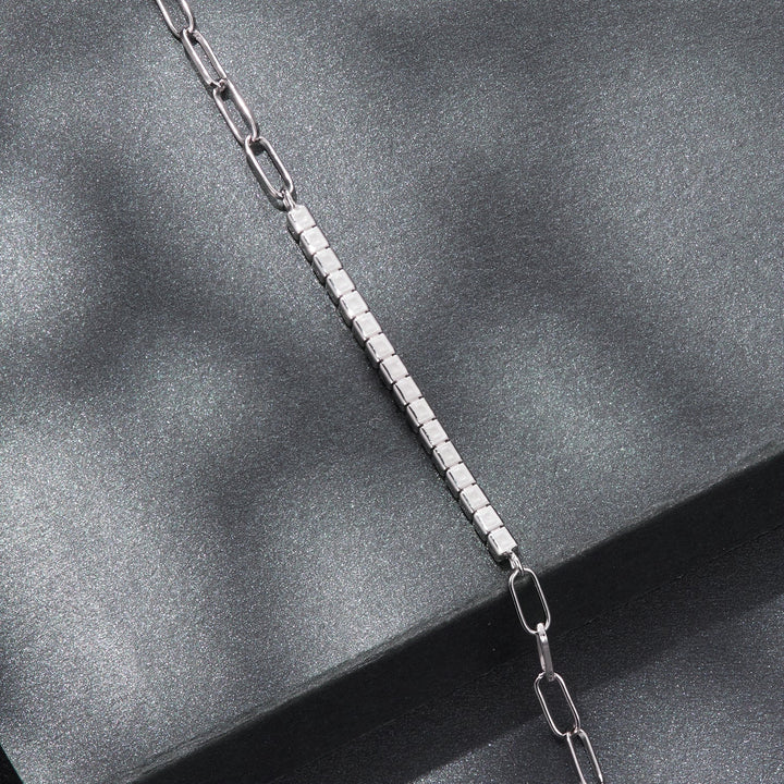 925 Sterling Silver + Moissanite White Gold 21cm Bracelet for Women