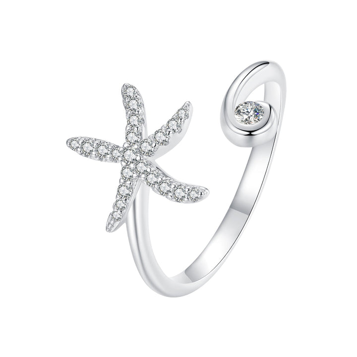 925 Sterling Silver Pavé Setting White Gold Ring for Women