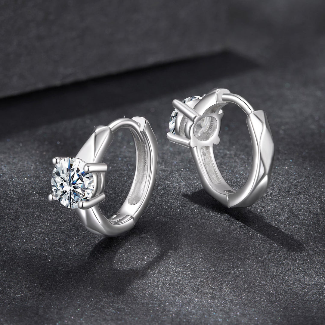 925 Sterling Silver Moissanite 0.50 Carat Earrings for Women