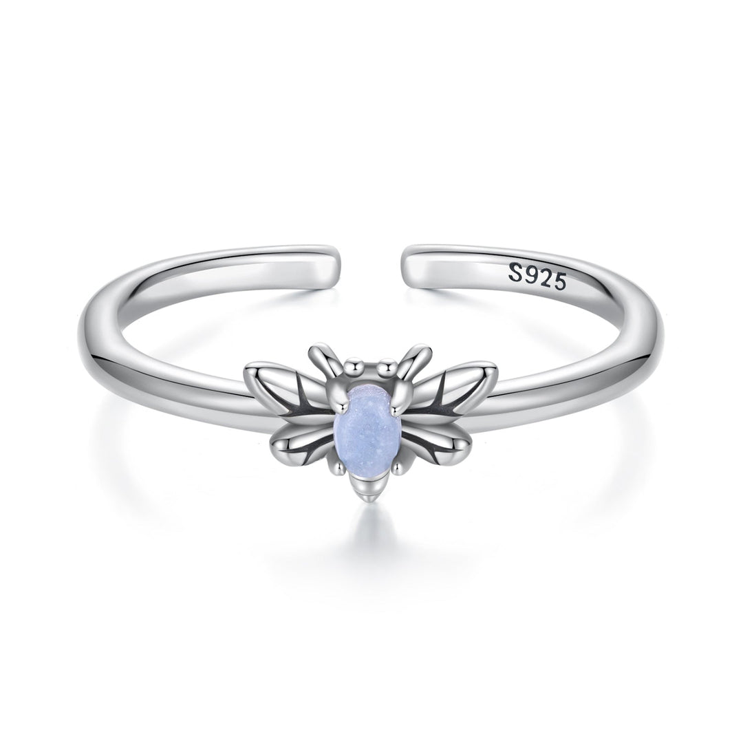 925 Sterling Silver Pendant with Luminous Stone - Oxidized Silver, For Rings