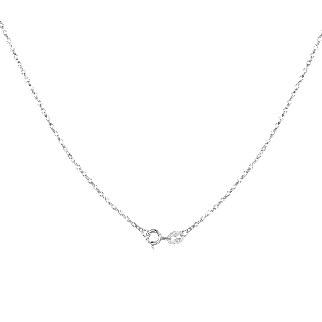 925 Sterling Silver + Plated White Gold Necklace 40cm for Women