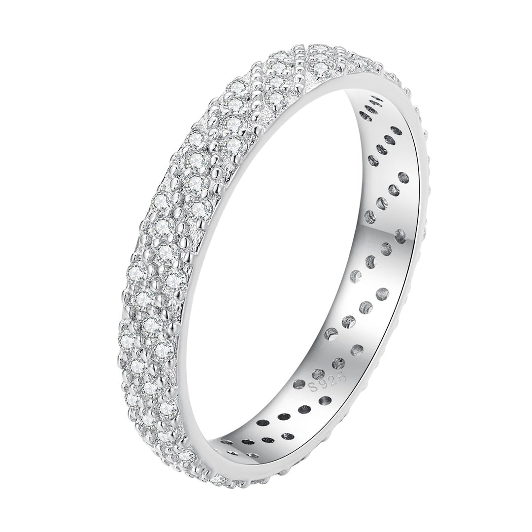 925 Sterling Silver Ring with Pavé Setting CZ for Women Size 6.0