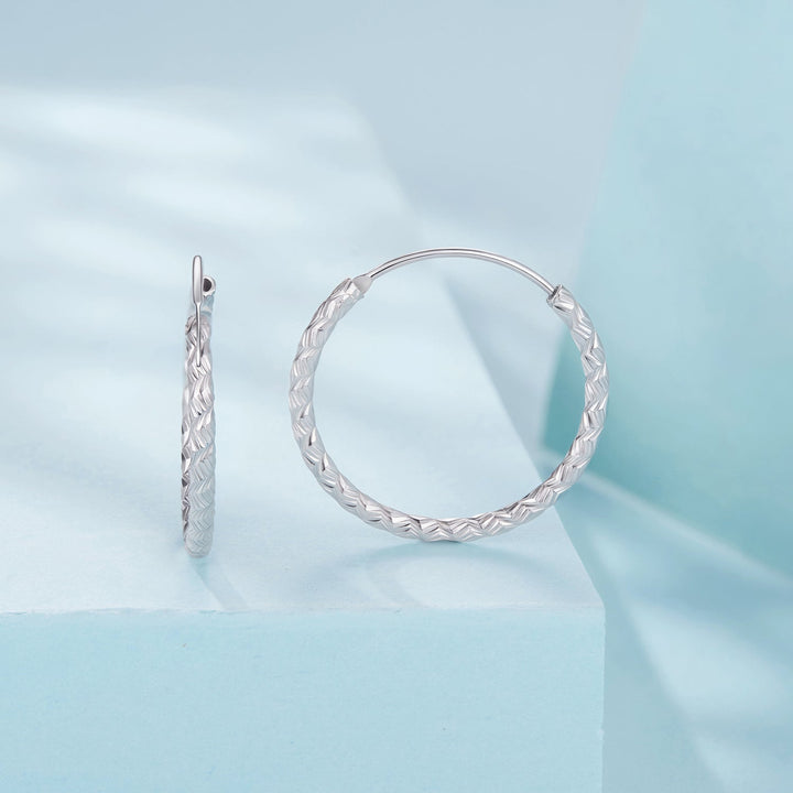925 Sterling Silver Earrings Hoops 2.5 cm for Women