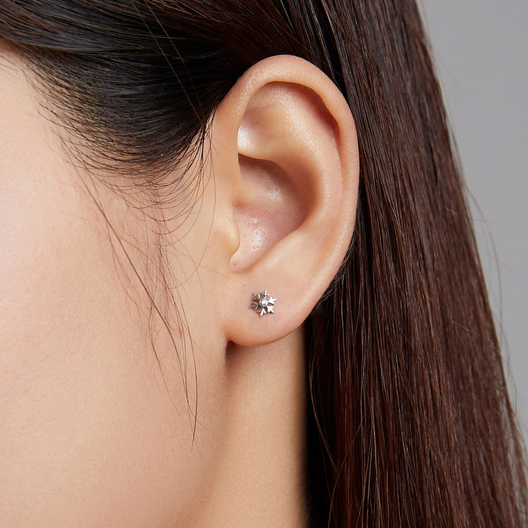925 Sterling Silver Earrings with Pavé Setting and Oxidized Finish