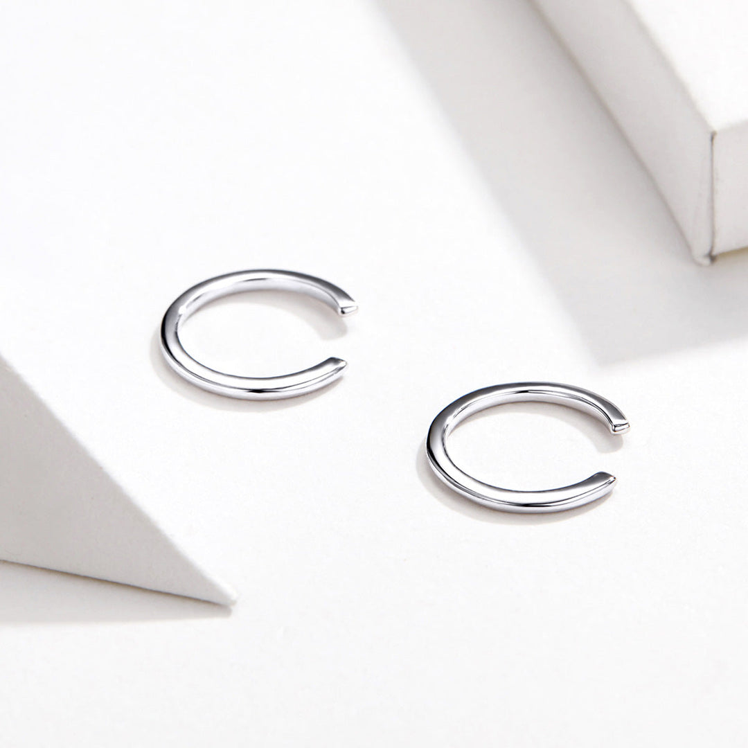 925 Sterling Silver Earrings with Platinum Plating, 1.3cm for Women