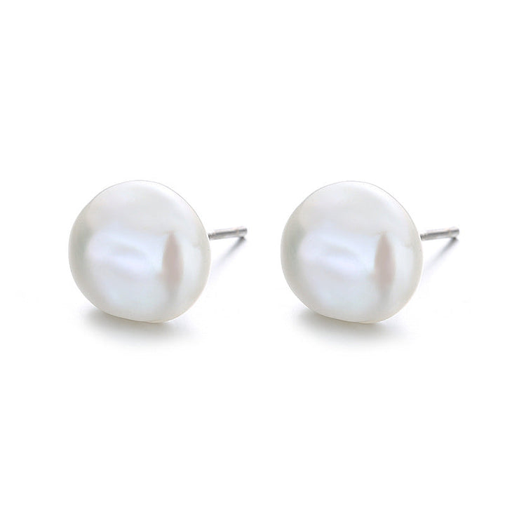 925 Sterling Silver White Gold Plated Freshwater Pearl Earrings