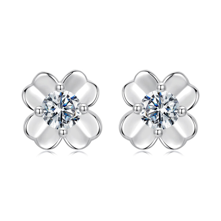 925 Sterling Silver Moissanite Earrings 0.6cm for Women
