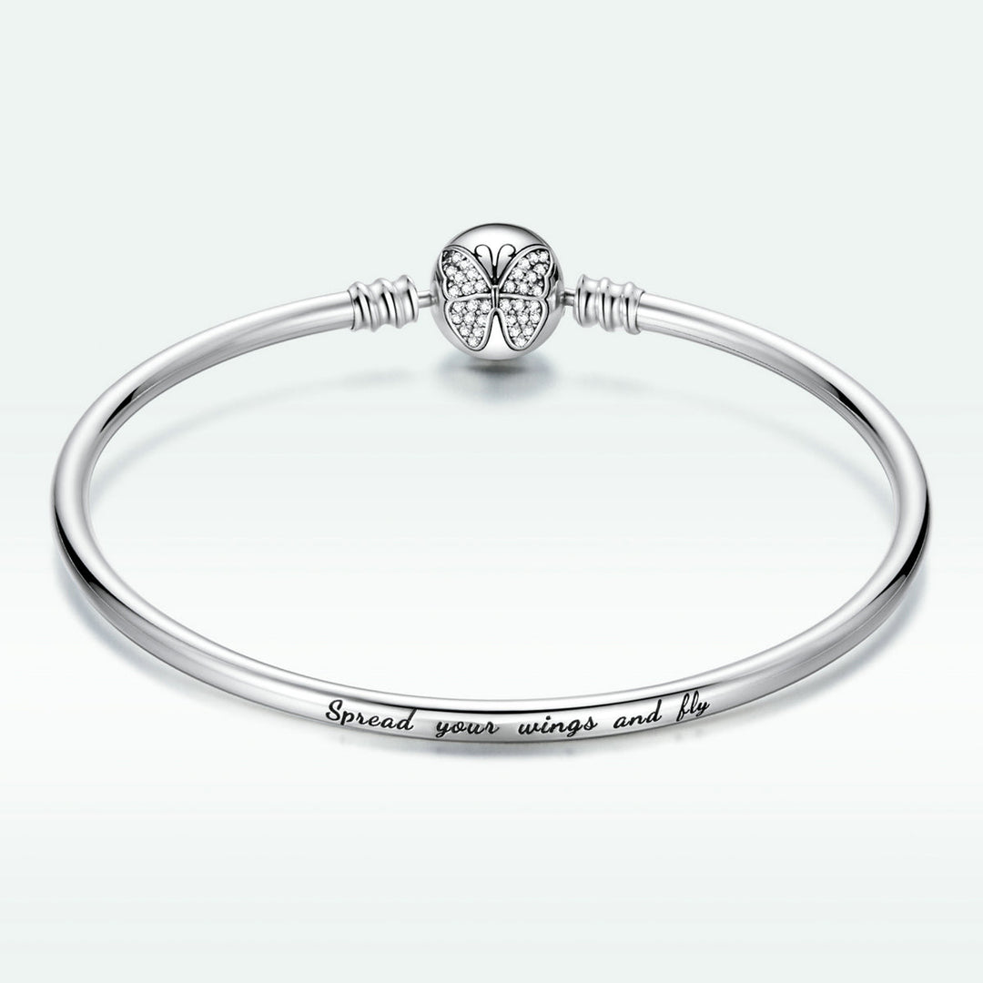 925 Sterling Silver 17.0 cm Oxidized CZ Bracelet for Women