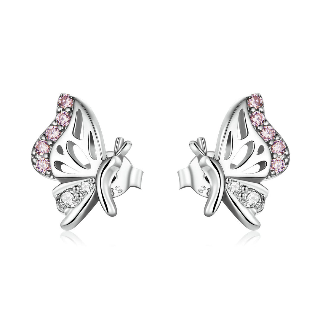 925 Sterling Silver Earrings with CZ in Pavé Setting