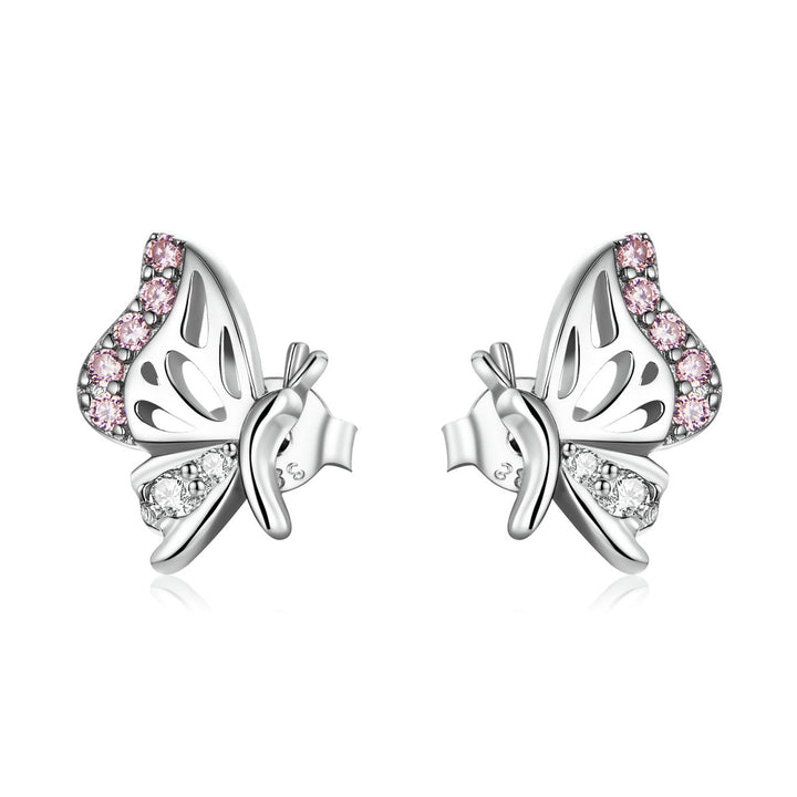 925 Sterling Silver Earrings with CZ in Pavé Setting