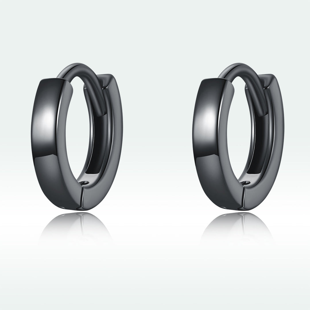 925 Sterling Silver &amp; Plated Black Gold Earrings