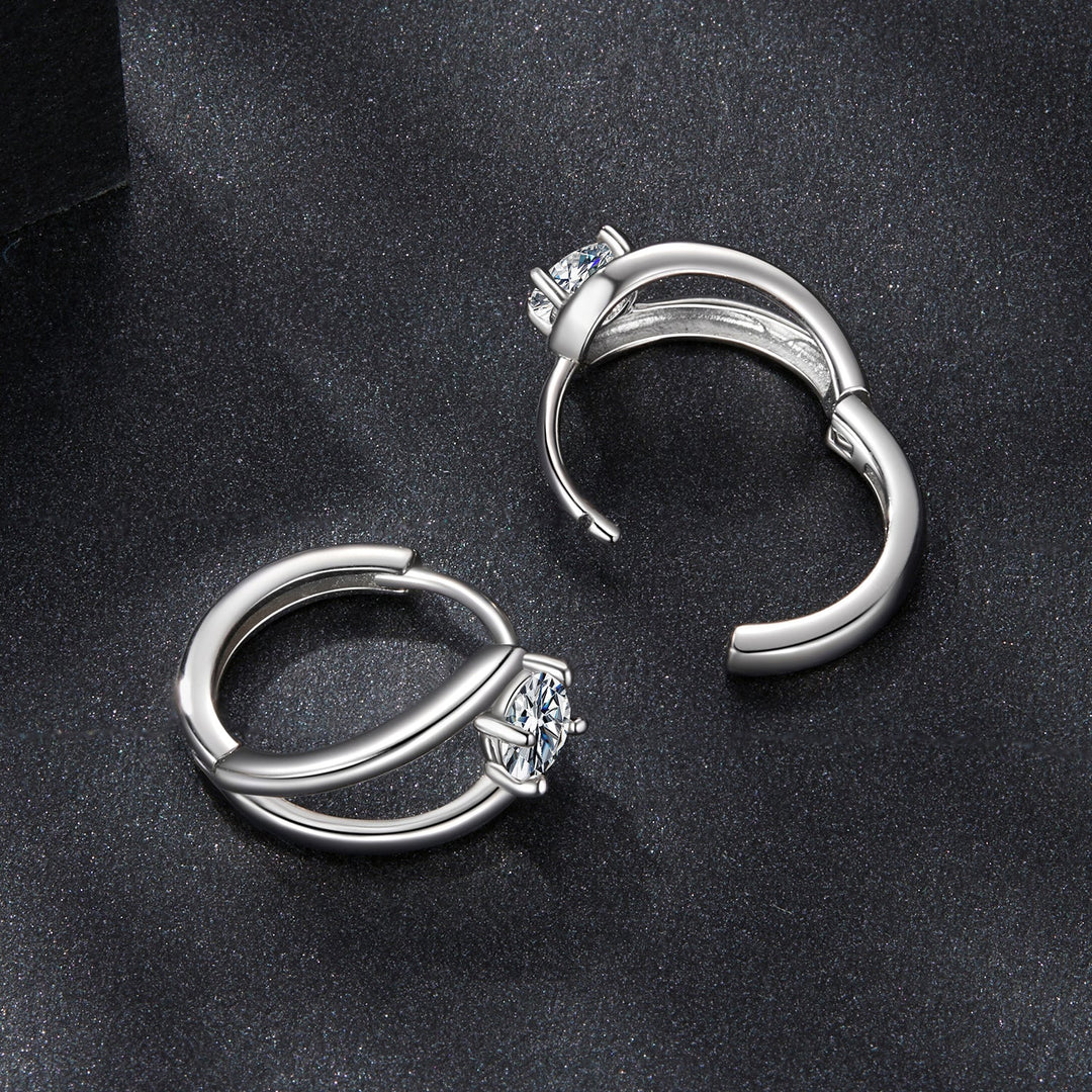 925 Sterling Silver 0.40 Carat Moissanite Earrings for Women