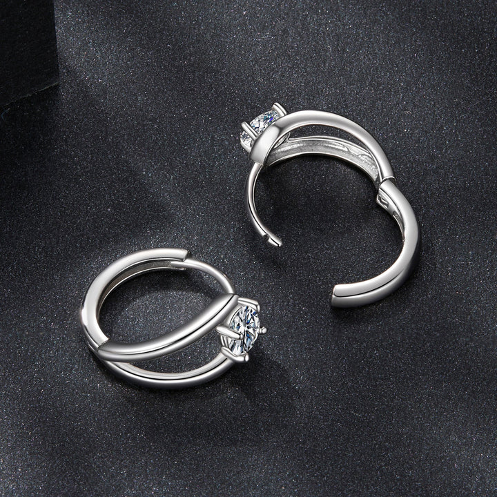 925 Sterling Silver 0.40 Carat Moissanite Earrings for Women