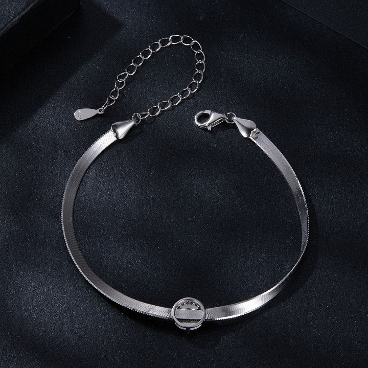 925 Sterling Silver 5.0mm Moissanite Bracelet with White Gold Plating for Women