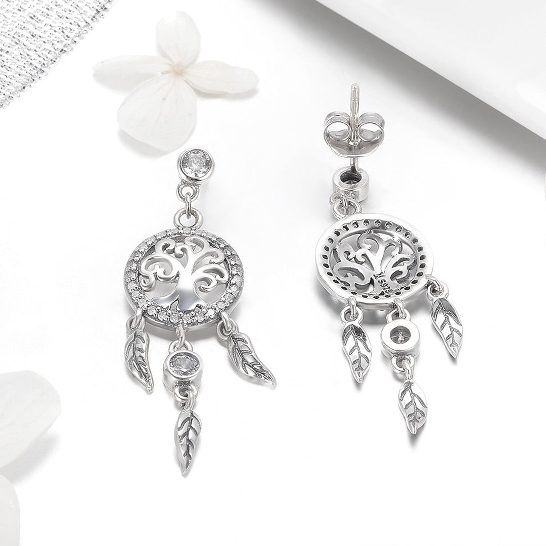 925 Sterling Silver Oxidized Pavé Setting CZ Earrings