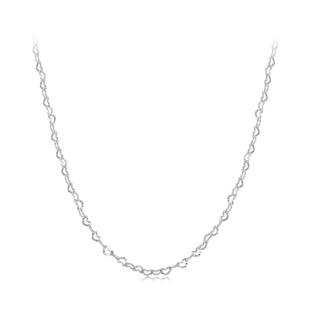 925 Sterling Silver Necklace with Platinum Plating, 395+55mm Length, 3.0mm Width for Women