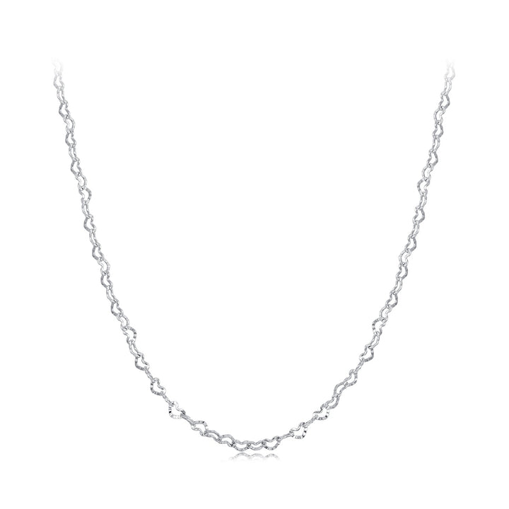 925 Sterling Silver Necklace with Platinum Plating, 395+55mm Length, 3.0mm Width for Women