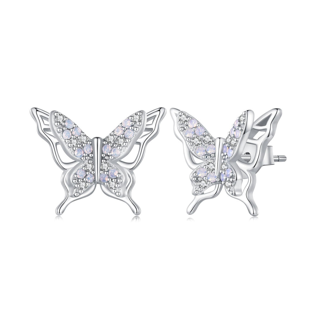 925 Sterling Silver Opal Nanometer Stone Earrings for Women