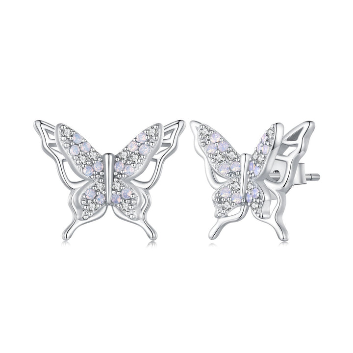 925 Sterling Silver Opal Nanometer Stone Earrings for Women