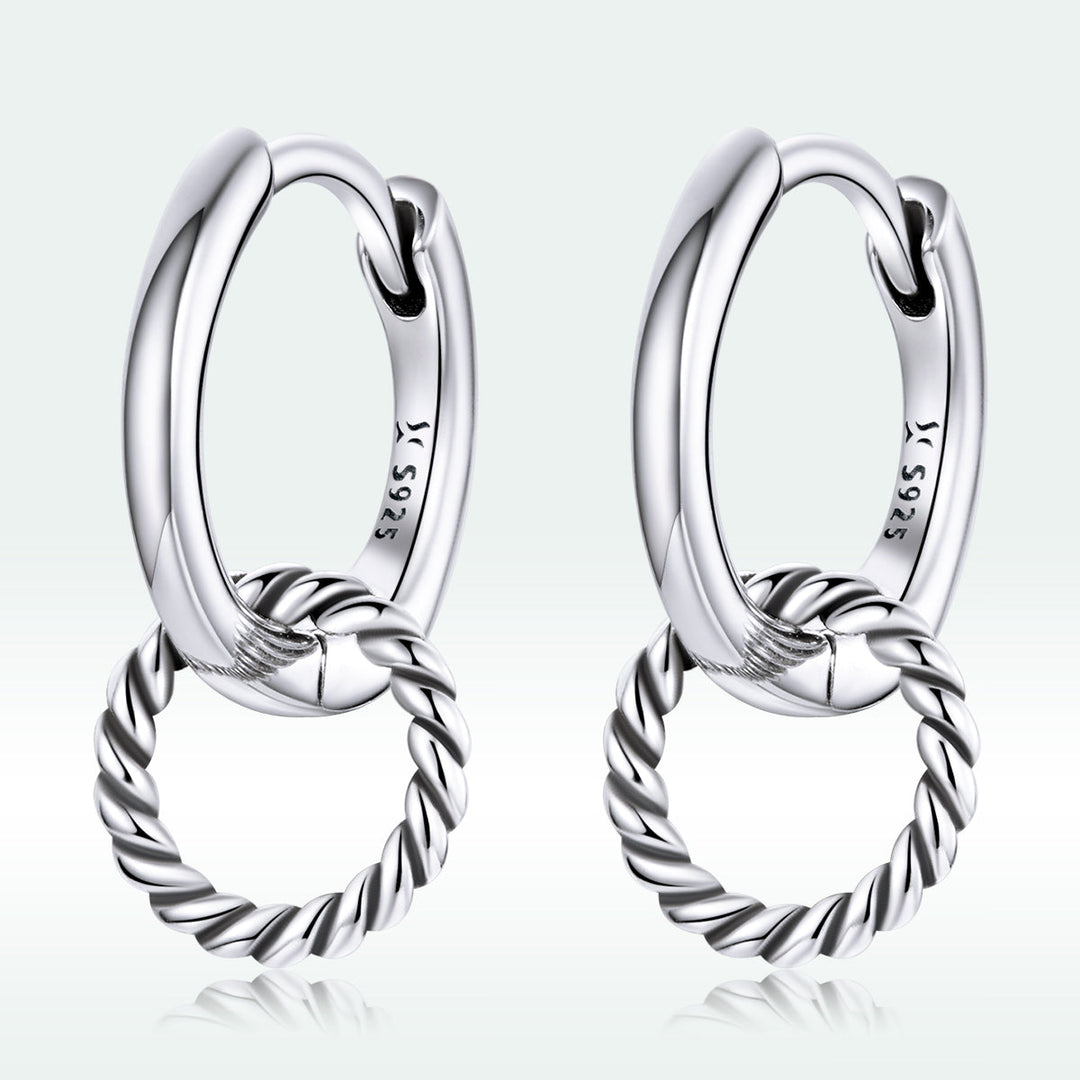 925 Sterling Silver &amp; Oxidized Silver Earrings for Women