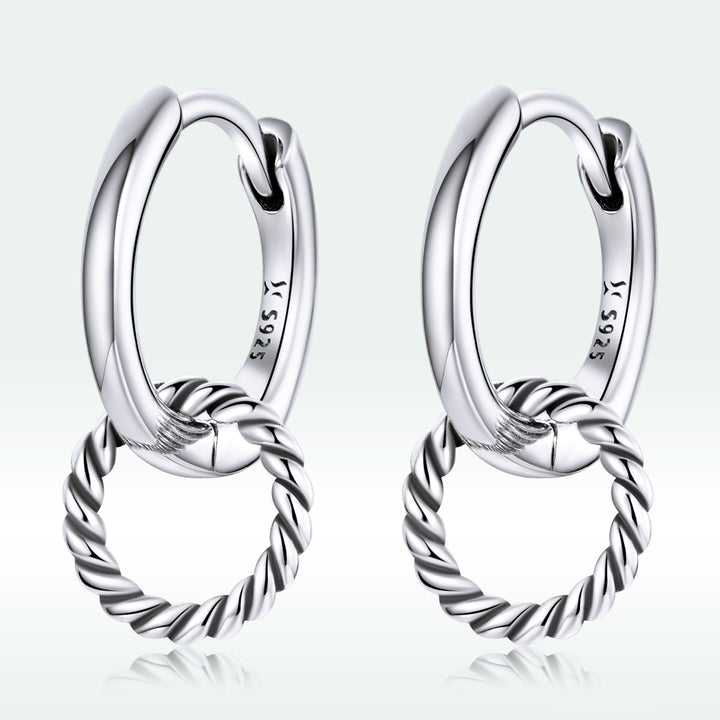 925 Sterling Silver &amp; Oxidized Silver Earrings for Women